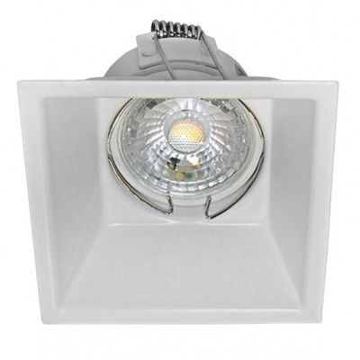 Σποτ Τετράγωνο Χωνευτό Βαθύ Σταθερό Αλουμινίου Λευκό 21-02590